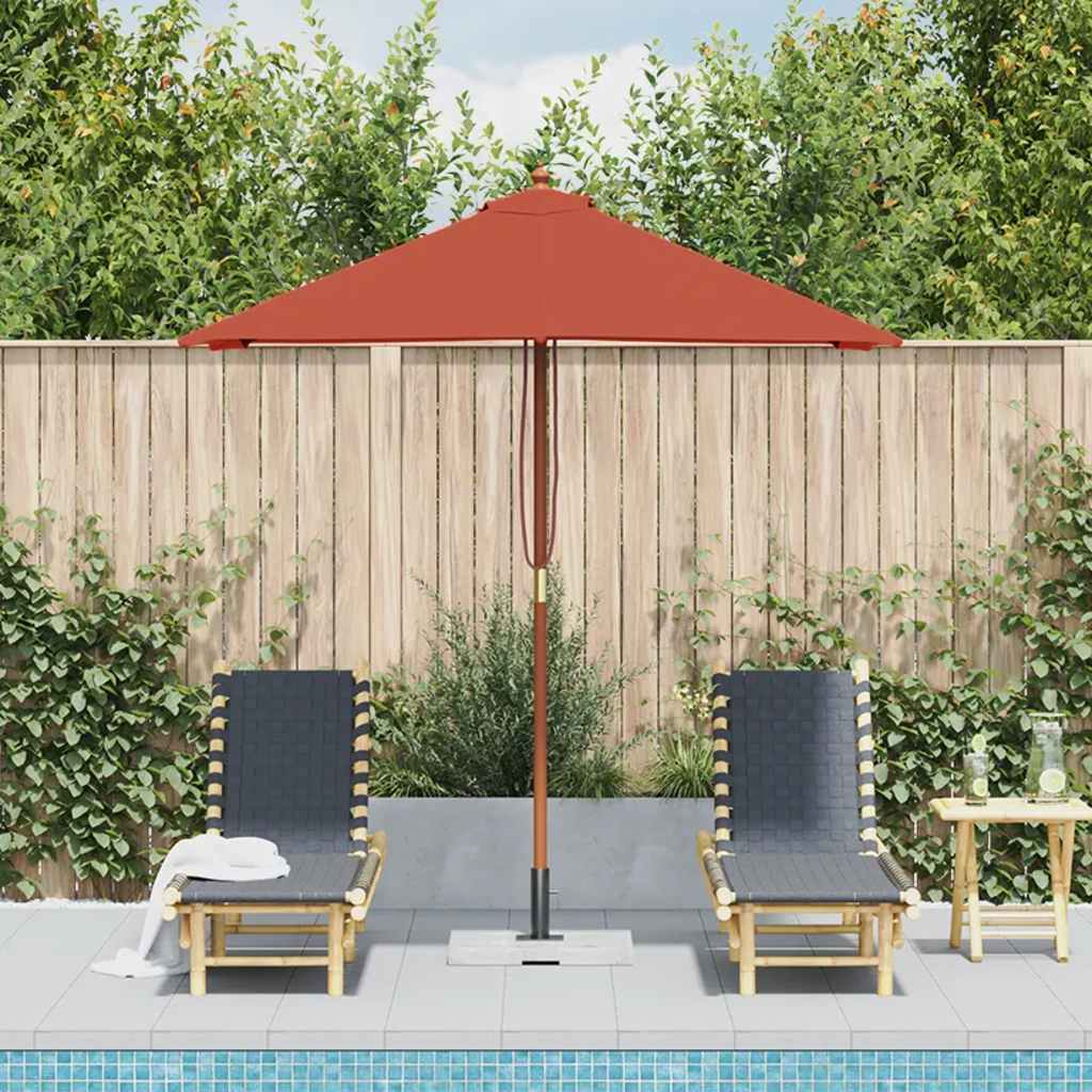 Vidaxl parasol met houten paal 150x200 cm terracottakleurig