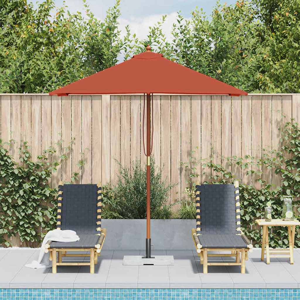 Vidaxl parasol met houten paal 150x200 cm terracottakleurig