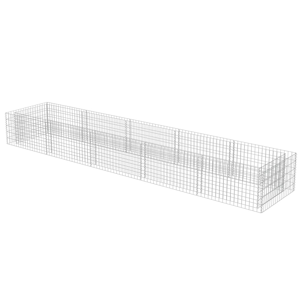 Vidaxl schanskorf plantenbak gebogen 450x90x50 cm gegalvaniseerd staal