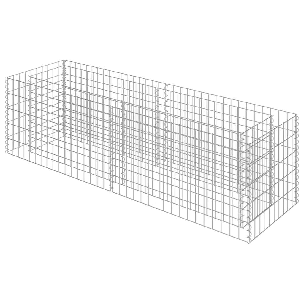 Vidaxl schanskorf plantenbak gebogen 180x50x50 cm gegalvaniseerd staal