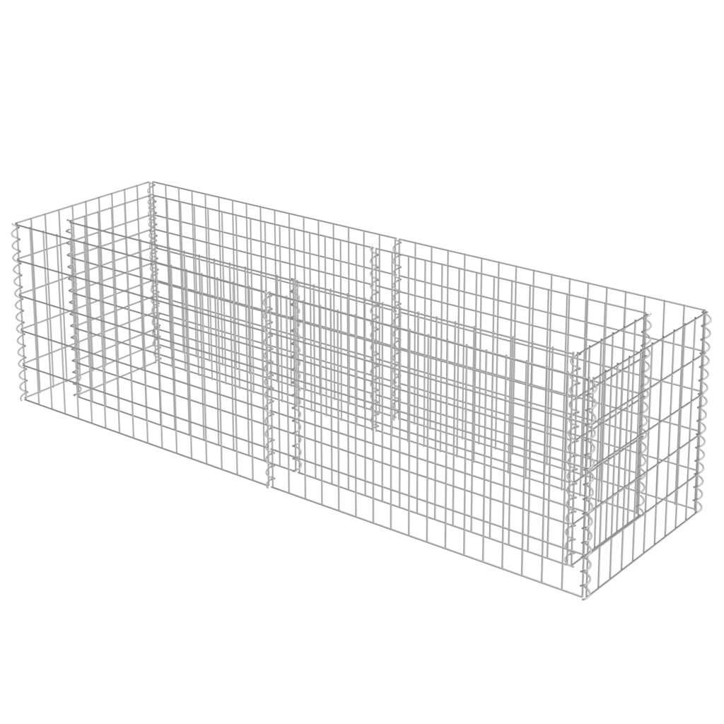 Vidaxl schanskorf plantenbak gebogen 180x50x50 cm gegalvaniseerd staal