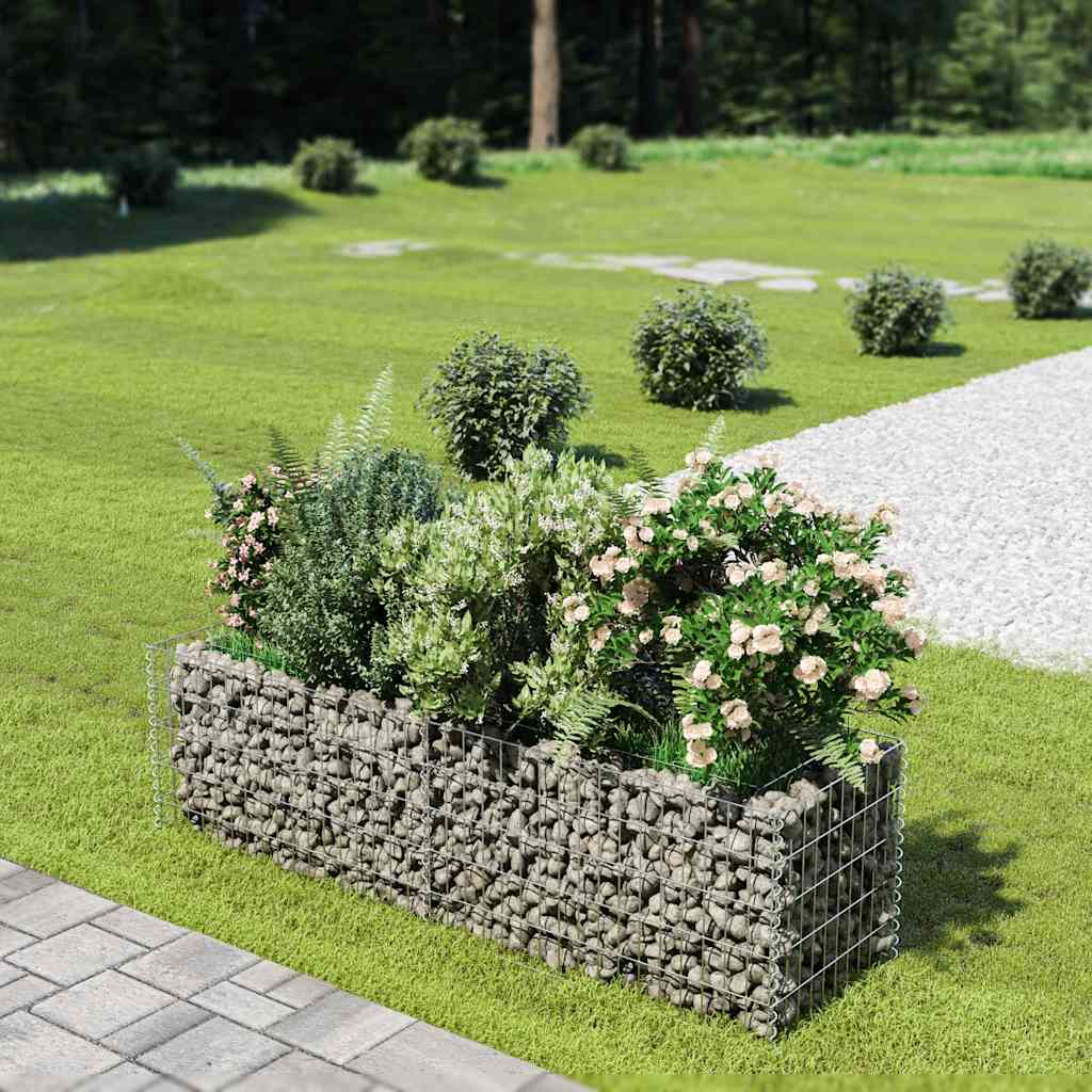Vidaxl schanskorf plantenbak gebogen 180x50x50 cm gegalvaniseerd staal