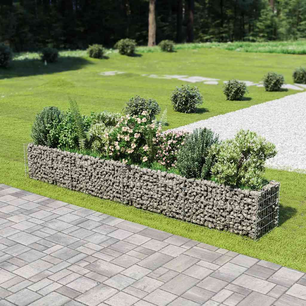 Vidaxl schanskorf plantenbak gebogen 360x50x50 cm gegalvaniseerd staal