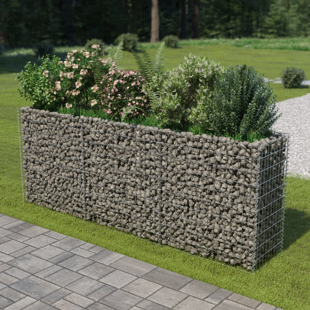 VidaXL Gabion plantenbak vergroot 270x50x100 cm gegalvaniseerd staal