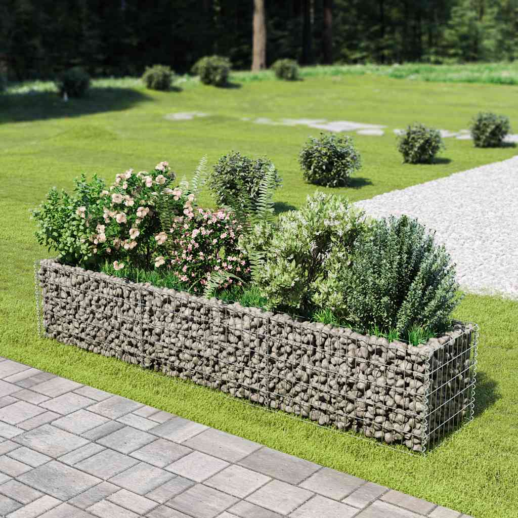 Vidaxl schanskorf plantenbak gebogen 270x50x50 cm gegalvaniseerd staal