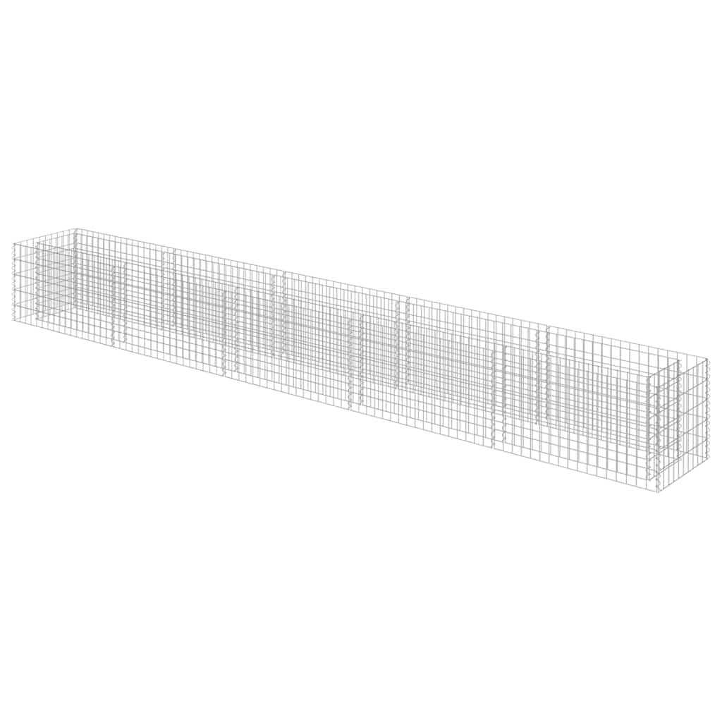 Vidaxl schanskorf plantenbak gebogen 450x50x50 cm gegalvaniseerd staal