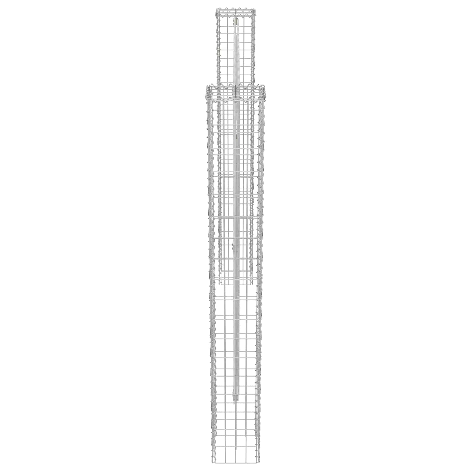 Vidaxl afrasteringspaal 2 pcs zilver 20 x 20 x 190 cm metaal