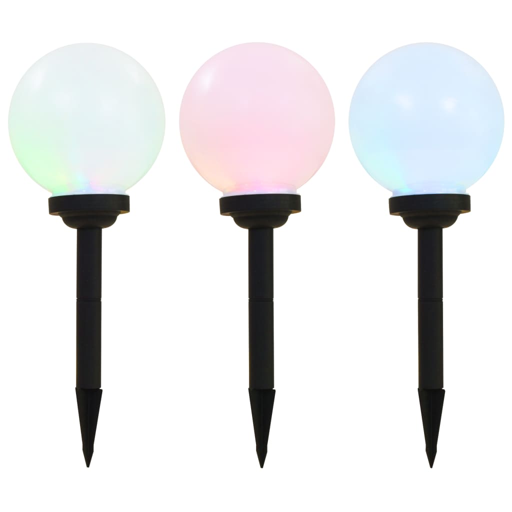 Vidaxl led-zonnelampen rond 20 cm rgb 3 st