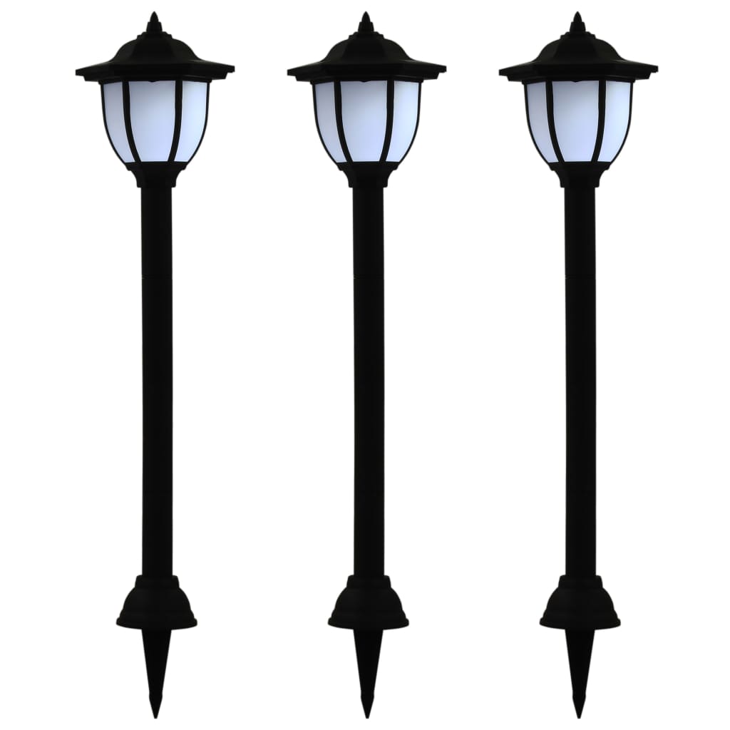 Vidaxl led-zonnelampen zwart 3 st
