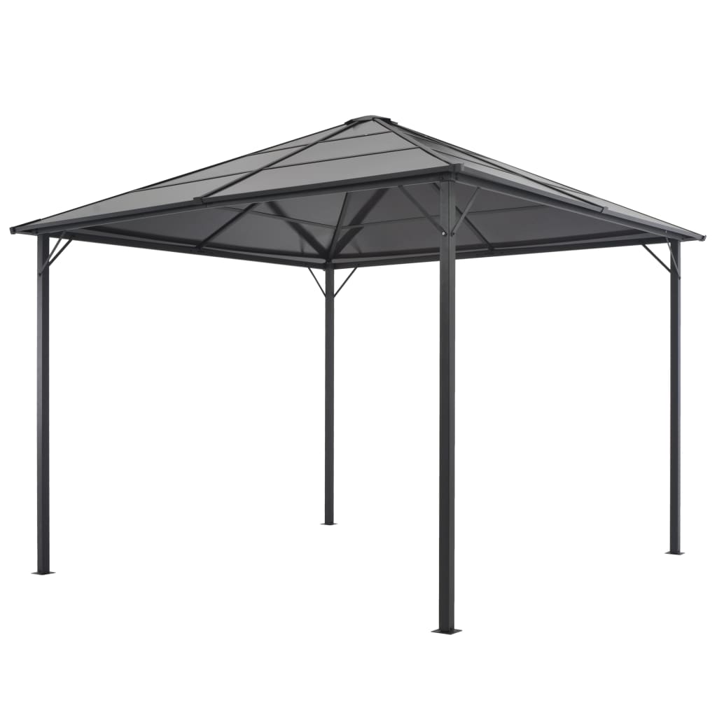 VidaXL Prieel met dak 3x3m aluminium antracietkleurig