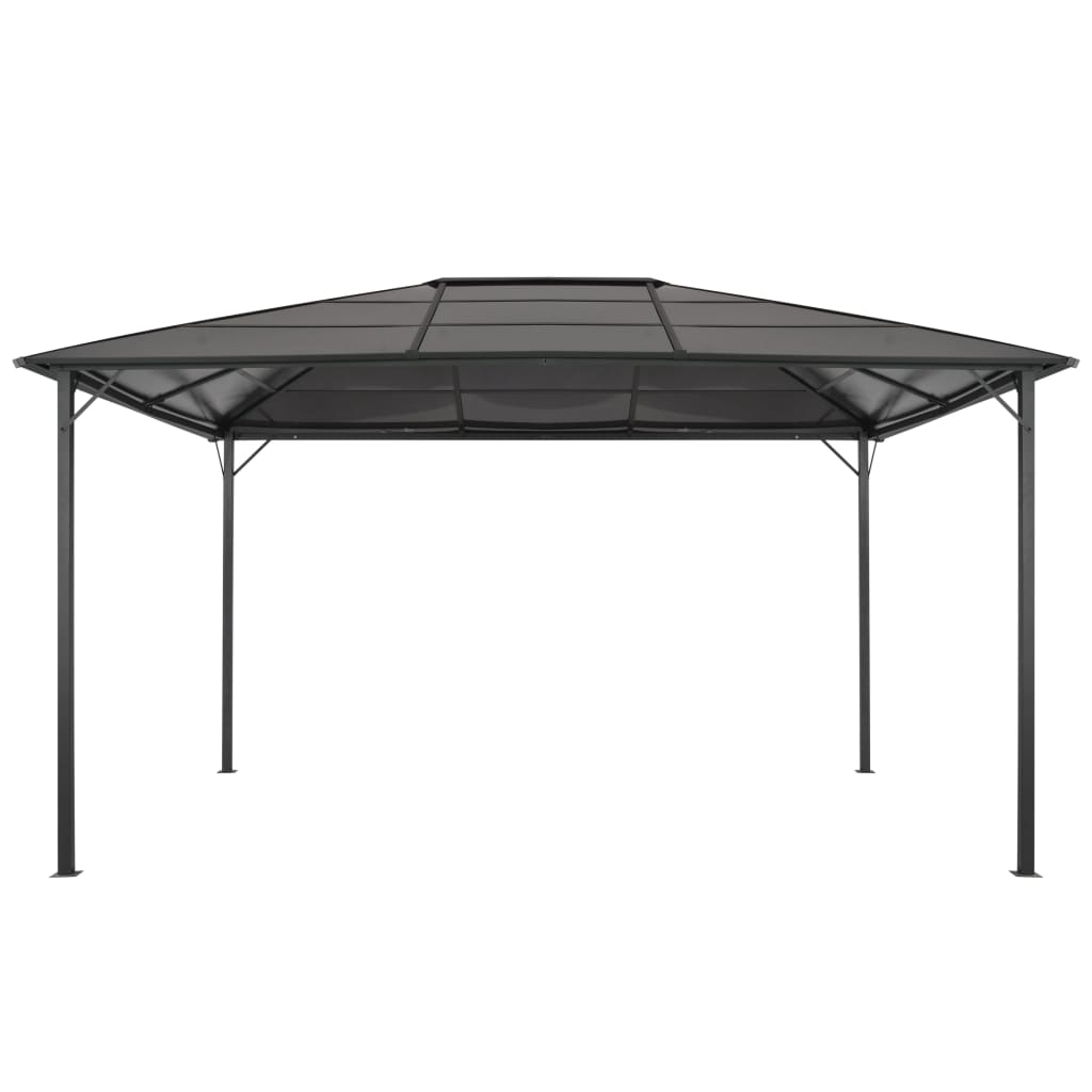 VidaXL Prieel met dak 4x3x2,6m aluminium zwart
