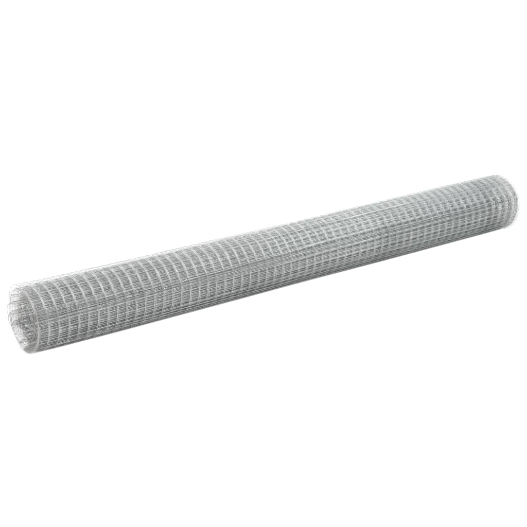 VidaXL Kippengaas 10x1,5m gegalvaniseerd staal zilverkleurig