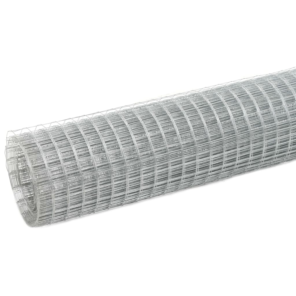 VidaXL Kippengaas 10x1,5m gegalvaniseerd staal zilverkleurig
