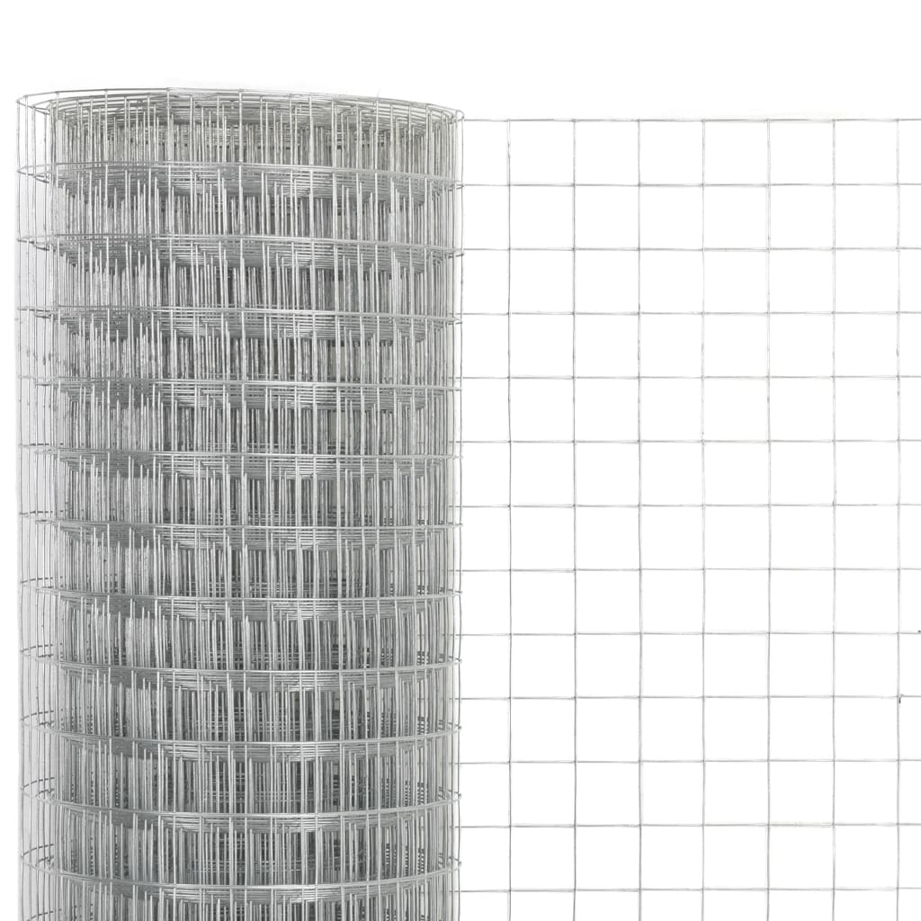 VidaXL Kippengaas 10x1,5m gegalvaniseerd staal zilverkleurig