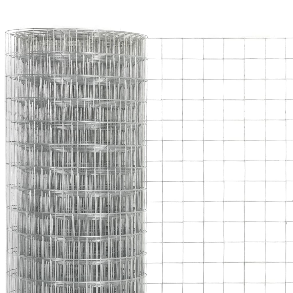 Vidaxl kippengaas 10x1,5m gegalvaniseerd staal zilverkleurig