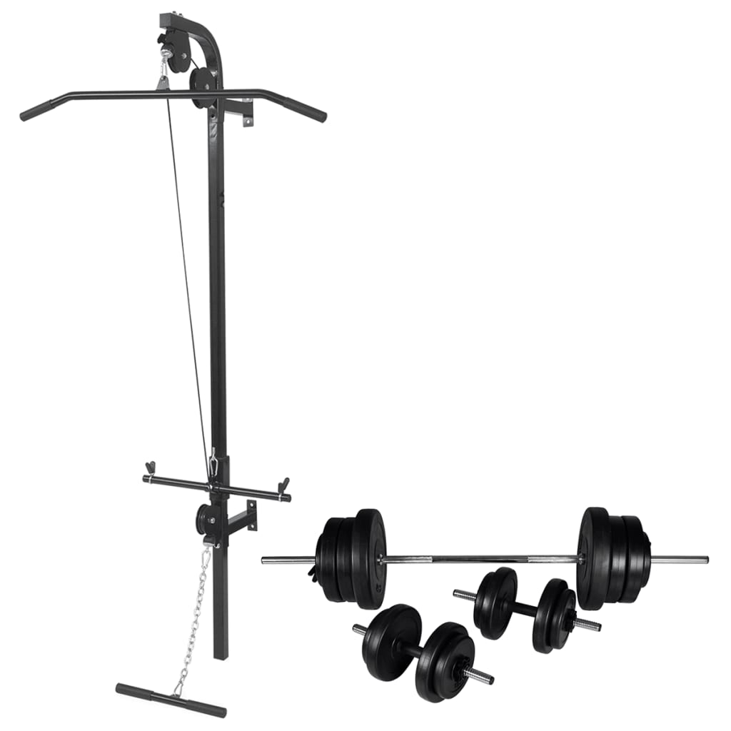 VidaXL Krachttoren voor aan de toverstaf met halterset 60,5 kg