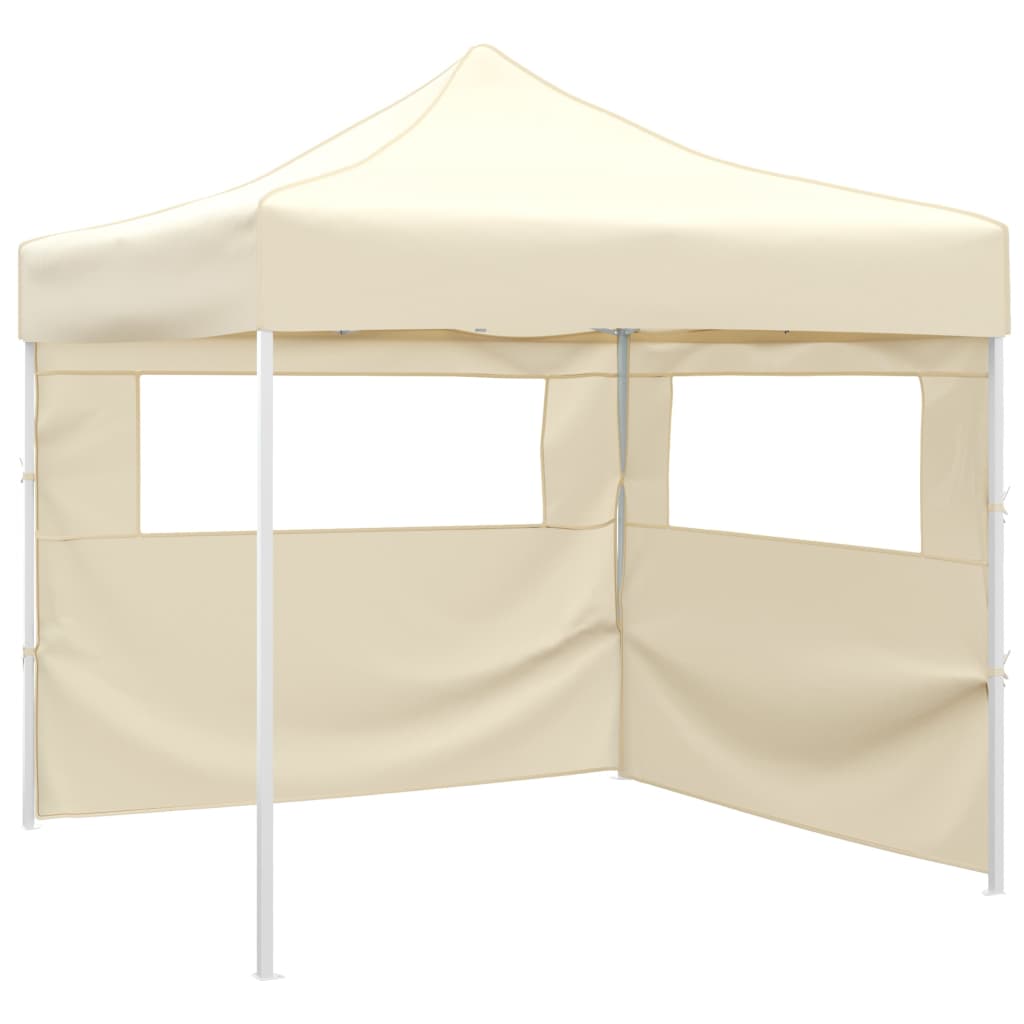 Vidaxl vouwtent met 2 wanden 3x3m crème