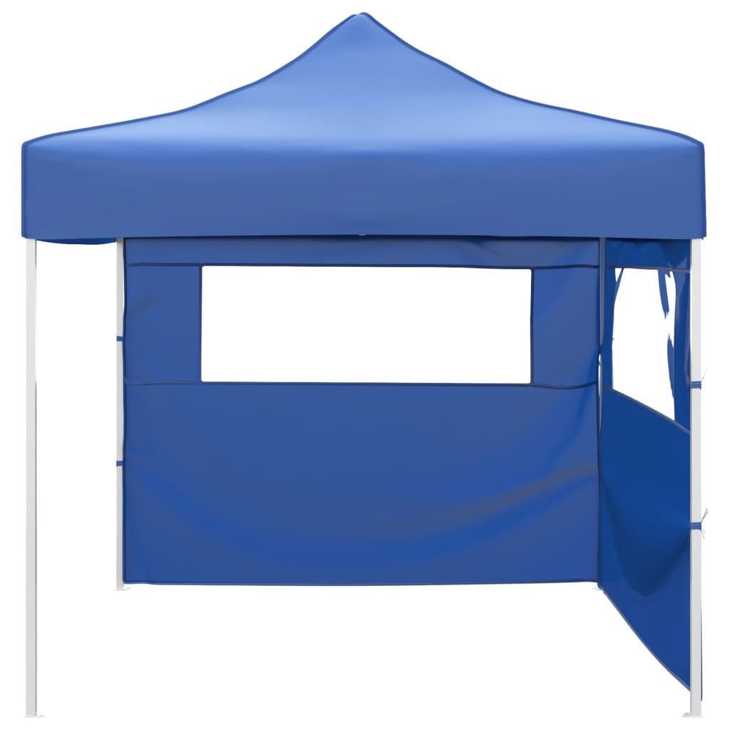 Vidaxl vouwtent met 2 wanden 3x3m blauw