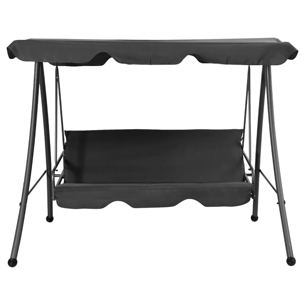 Vidaxl schommelbank voor buiten met dak 192x118x175 cm staal antraciet