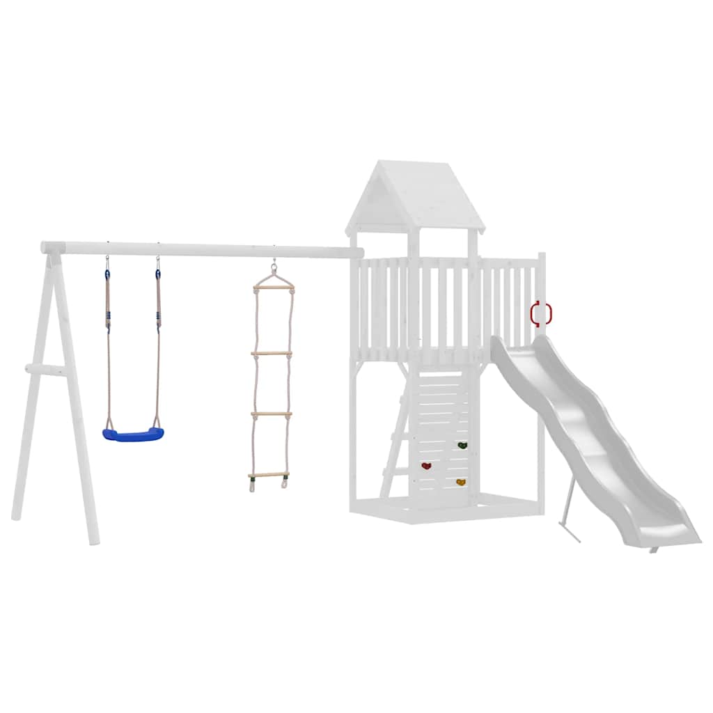 Vidaxl schommelzitje met touwladder en klimstenen pe blauw