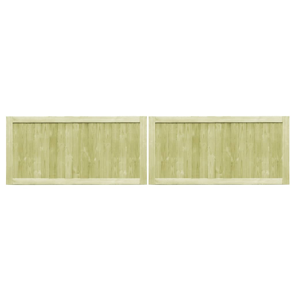 VidaXL Poorten 2 st 300x75 cm geïmpregneerd grenenhout