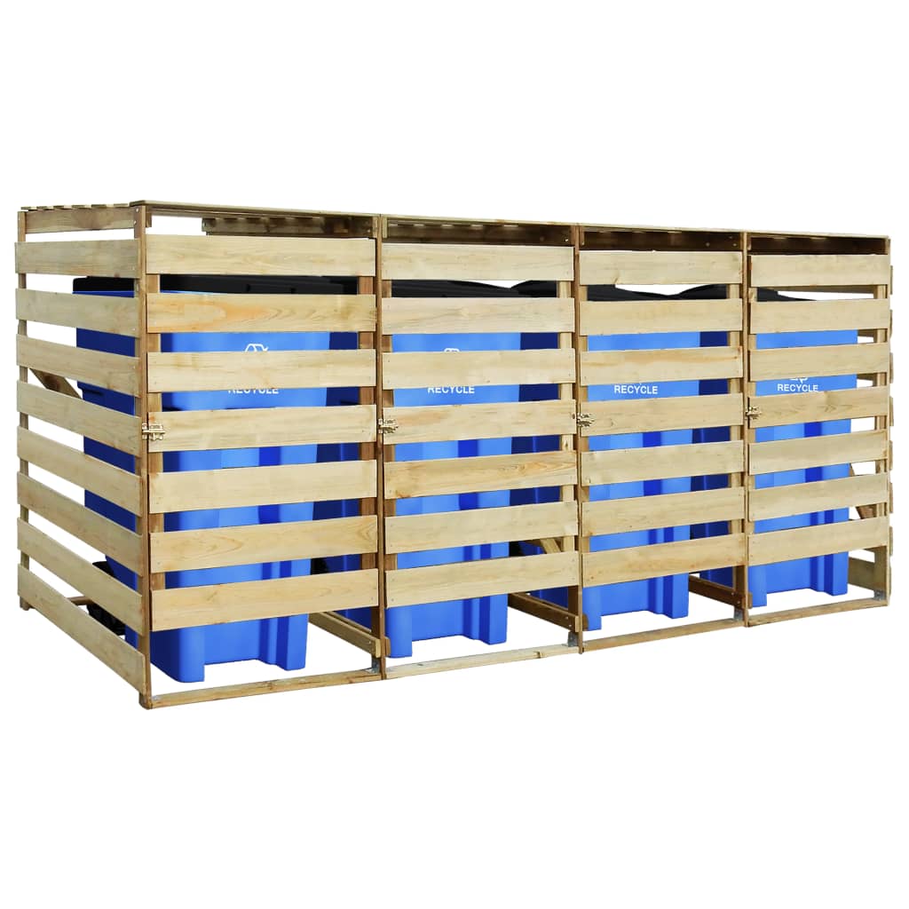 VidaXL Containerberging vierdubbel 240 L geïmpregneerd groenenhout