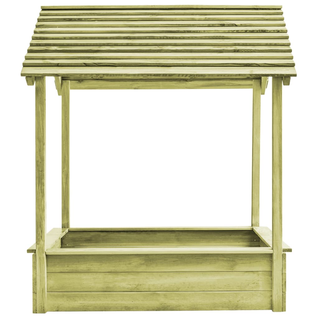 VidaXL Buitenspeelhuis met zandbak 128x120x145 cm groenhout