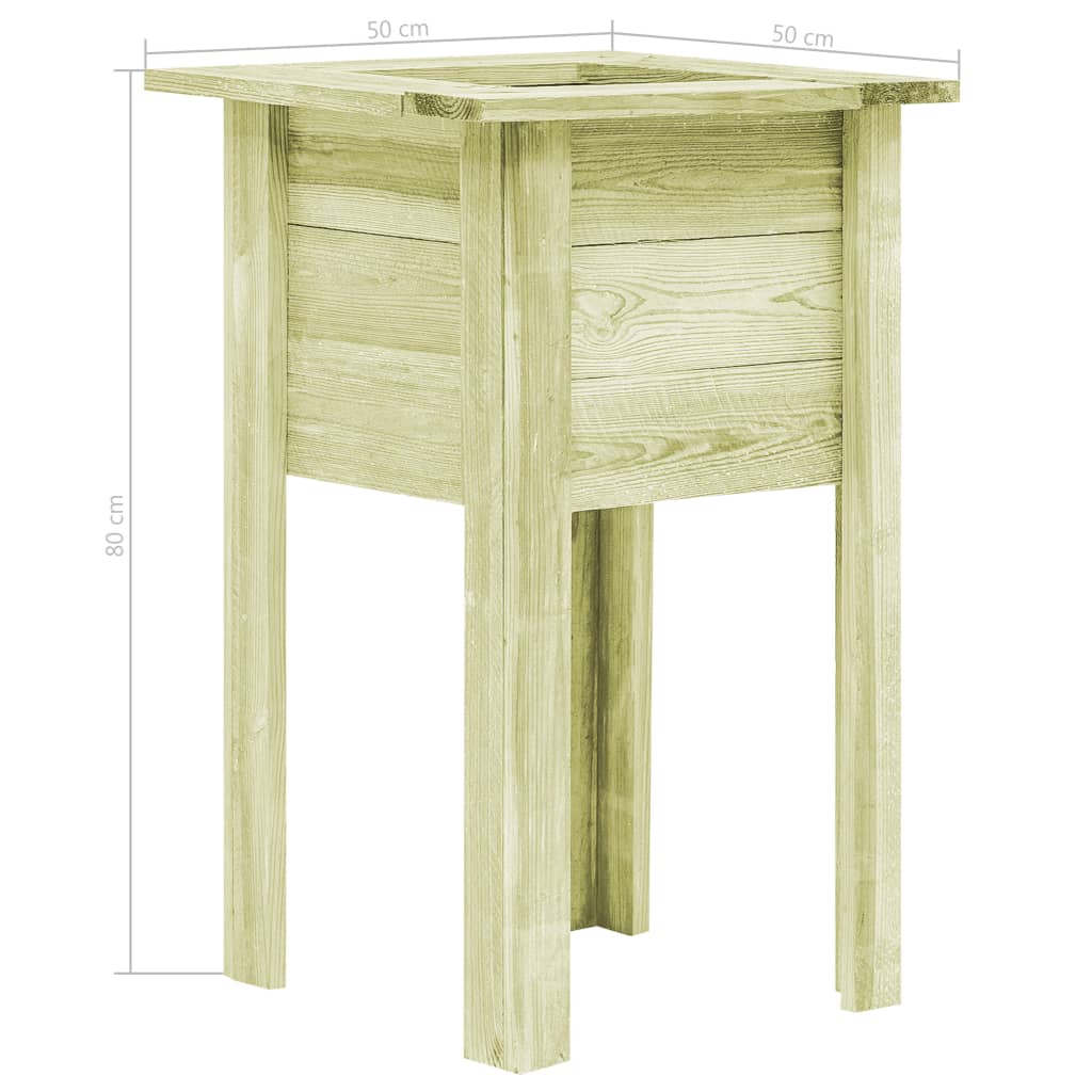 VidaXL Plantenbak ingezoomd met voeten 50x50x80 cm gezaagd hout
