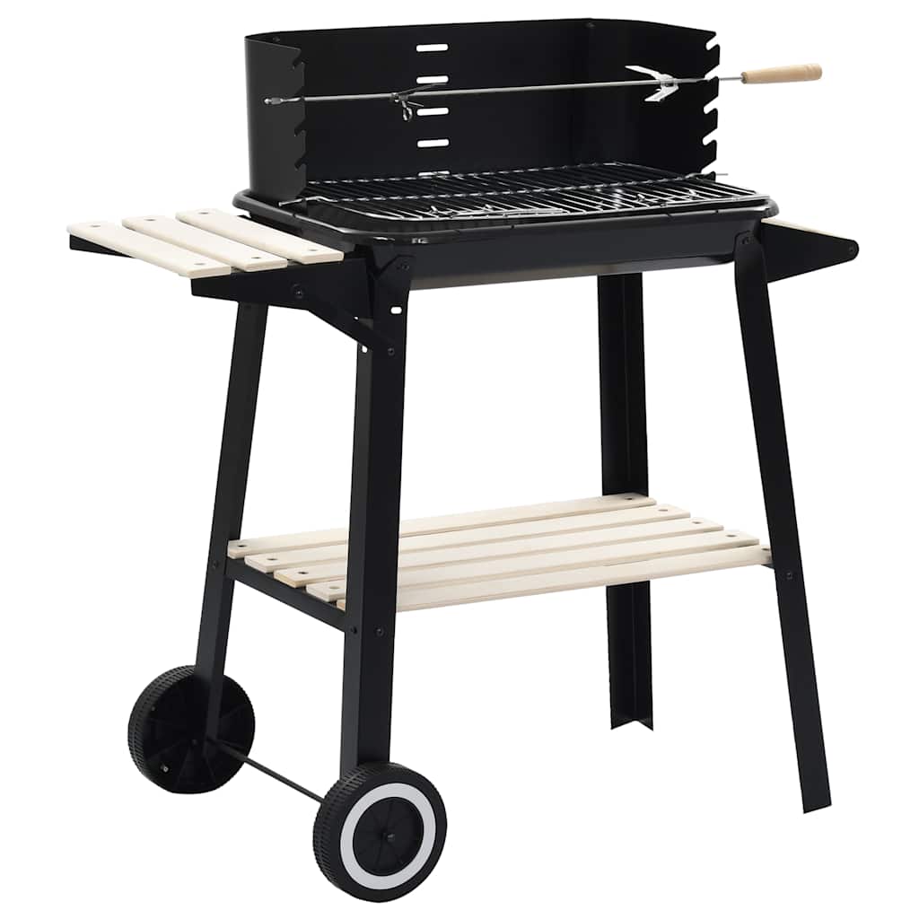 Vidaxl houtskoolbarbecue staat met wieltjes