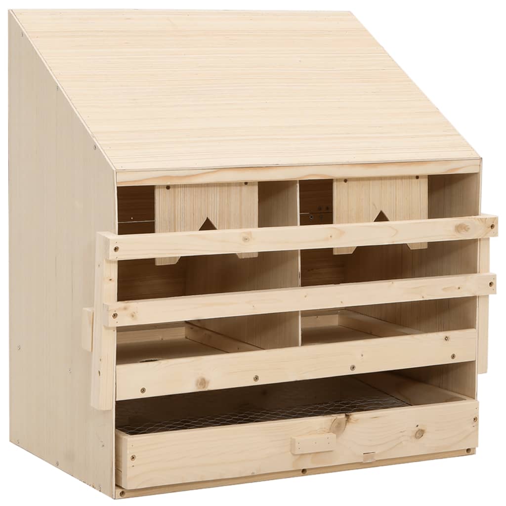 Vidaxl kippenlegkast 2 compartimenten 63x40x65 cm massief groenenhout