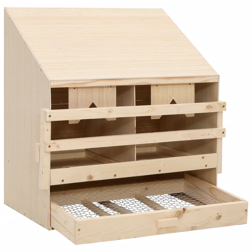 Vidaxl kippenlegkast 2 compartimenten 63x40x65 cm massief groenenhout