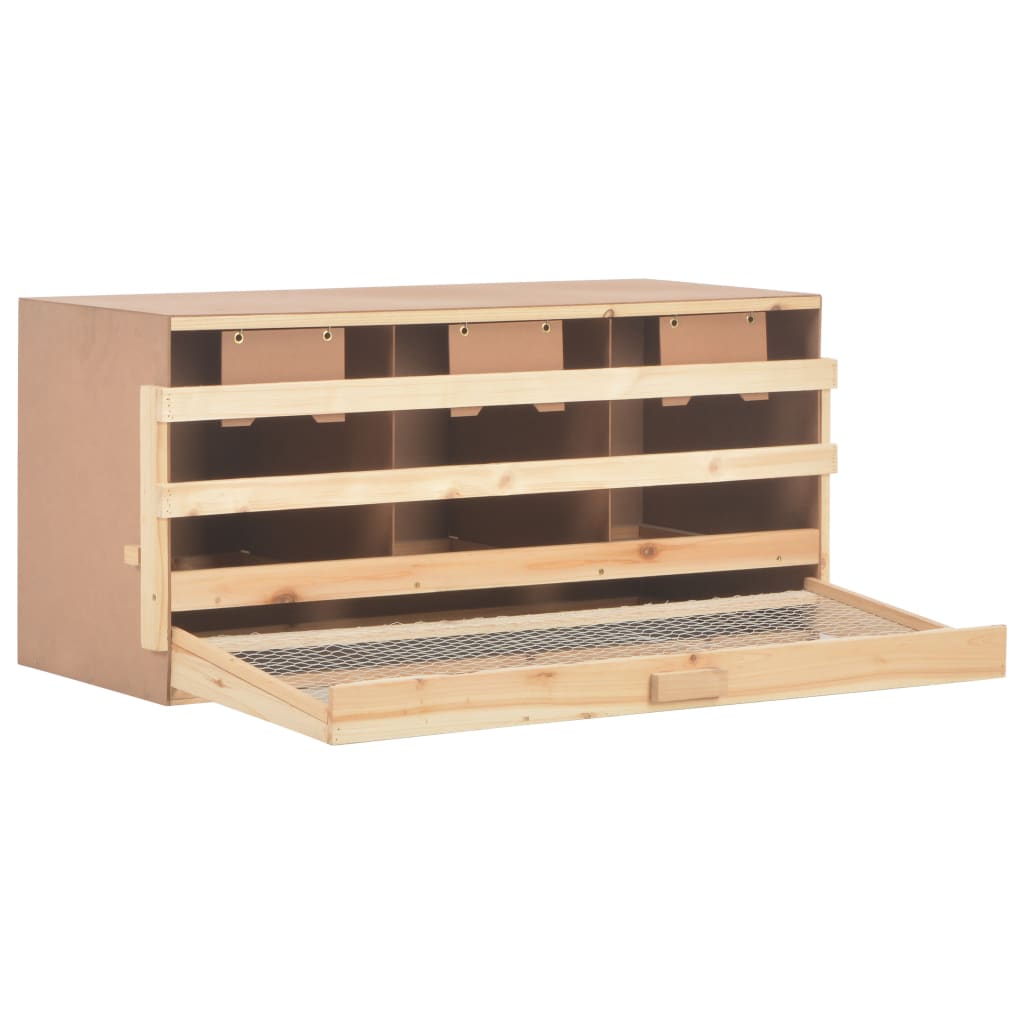 Vidaxl kippenlegkast 3 compartimenten 96x40x45 cm massief groenenhout