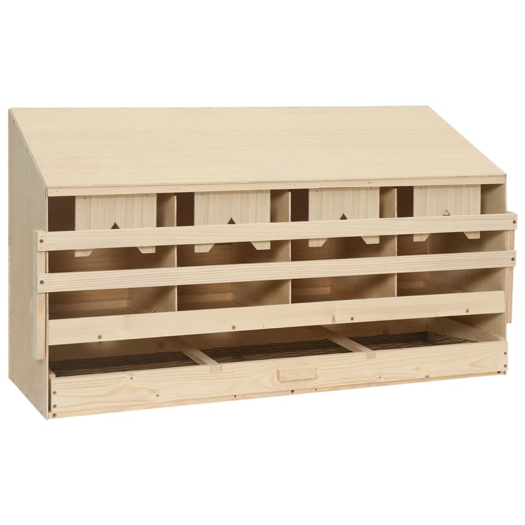Vidaxl kippenlegkast 4 compartimenten 106x40x59 cm massief groenenhout