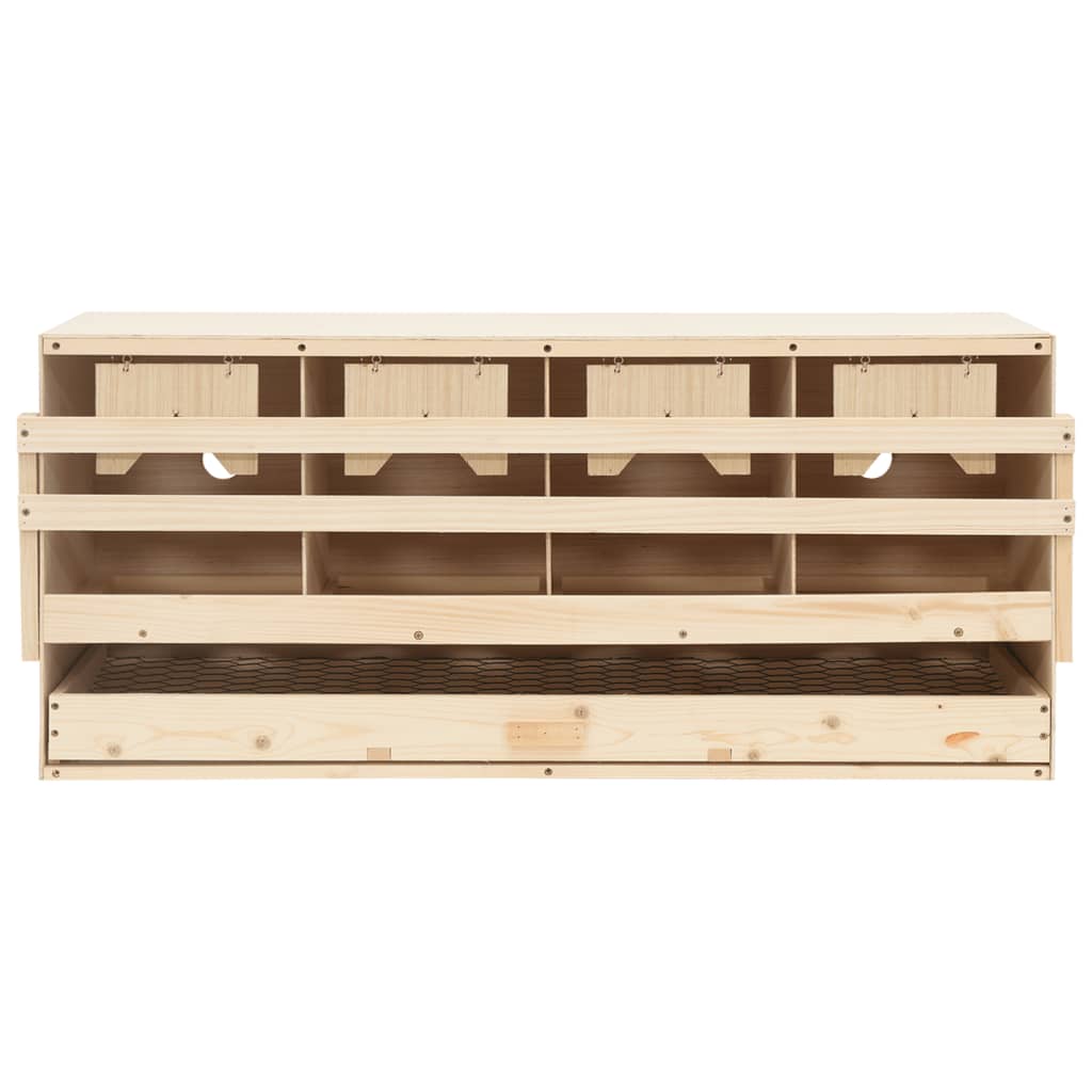 Vidaxl kippenlegkast 4 compartimenten 106x40x45 cm massief groenenhout