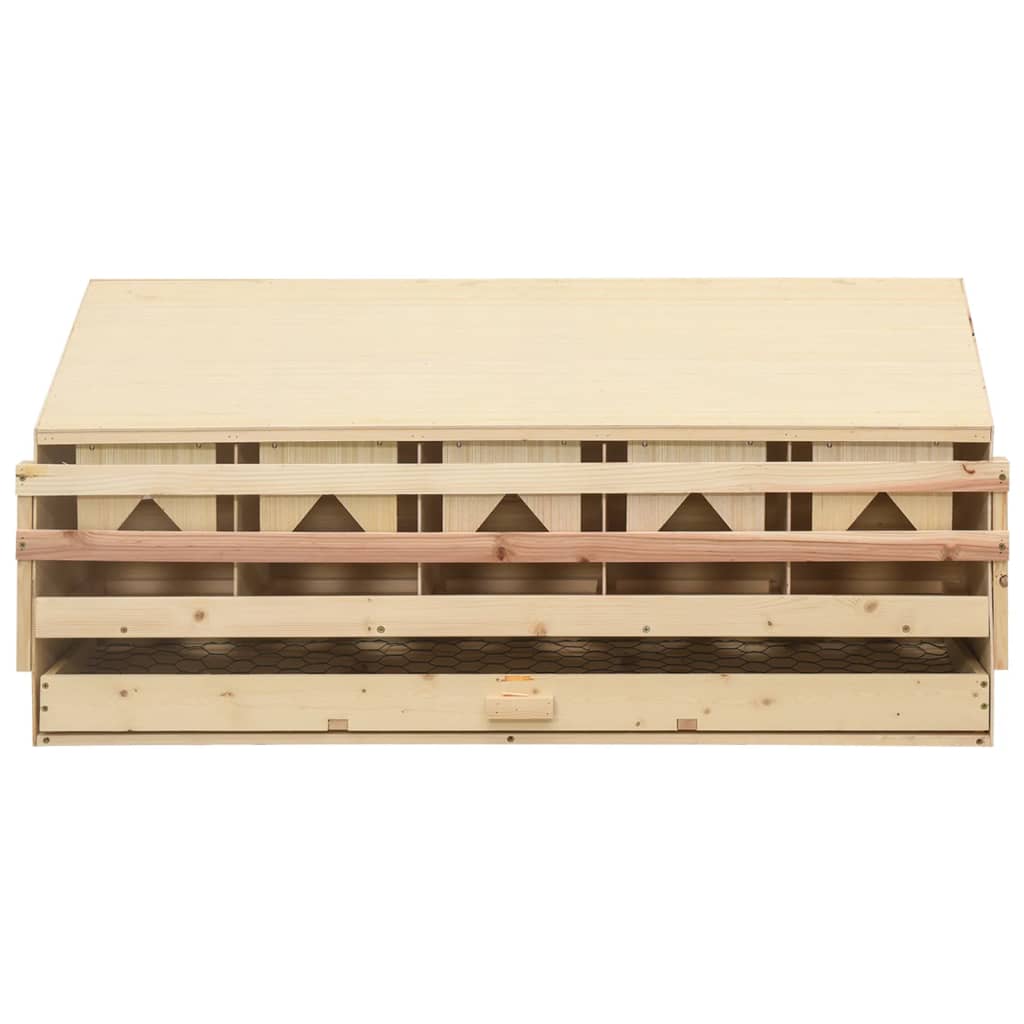 Vidaxl kippenlegkast 5 compartimenten 117x33x54 cm massief groenenhout
