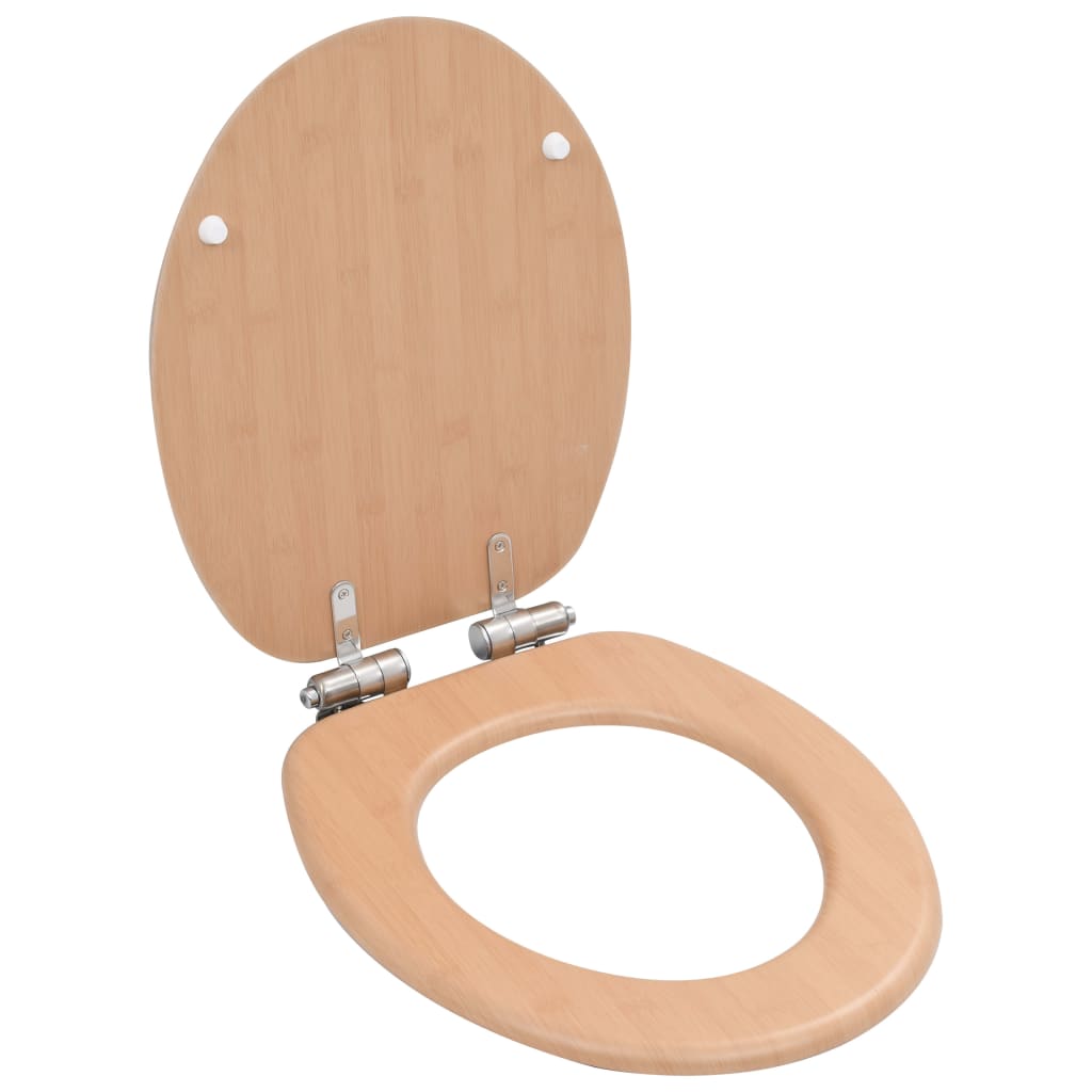 Vidaxl toiletbril met softclose deksel bamboe mdf