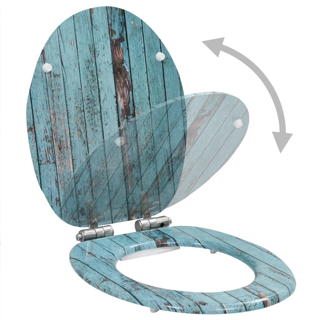 Vidaxl toiletbril met softclose deksel oud hout mdf