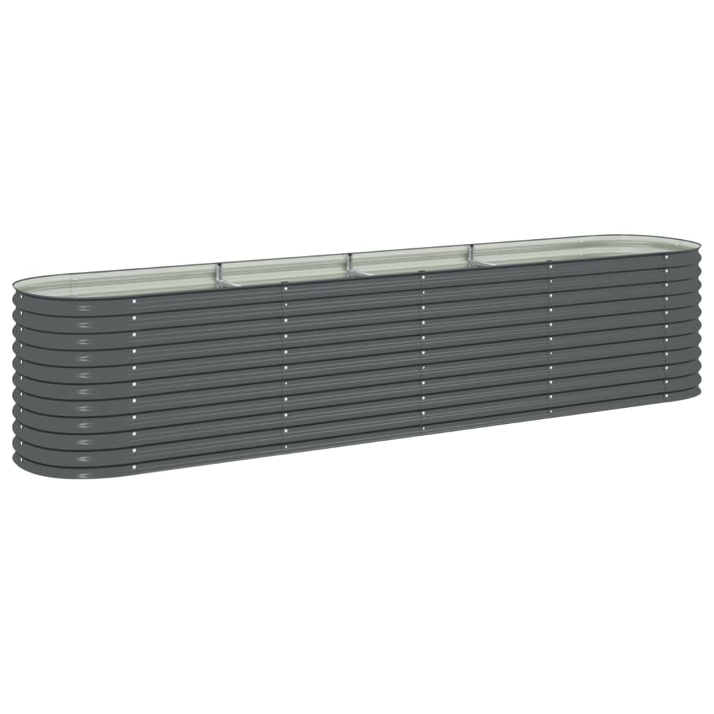 VidaXL Plantenbak vergroot 400x80x81 cm gegalvaniseerd staal grijs