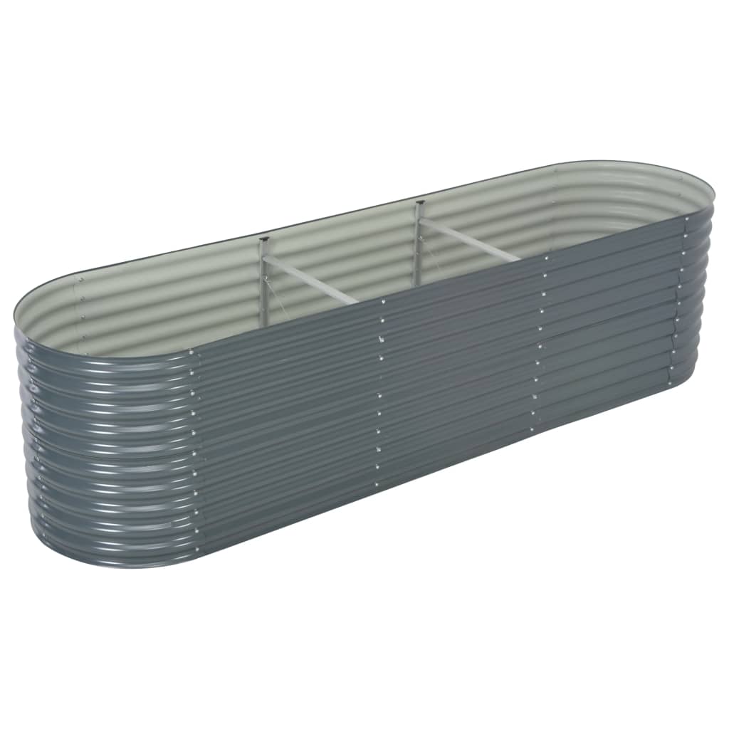 VidaXL Plantenbak vergroot 320x80x81 cm gegalvaniseerd staal grijs