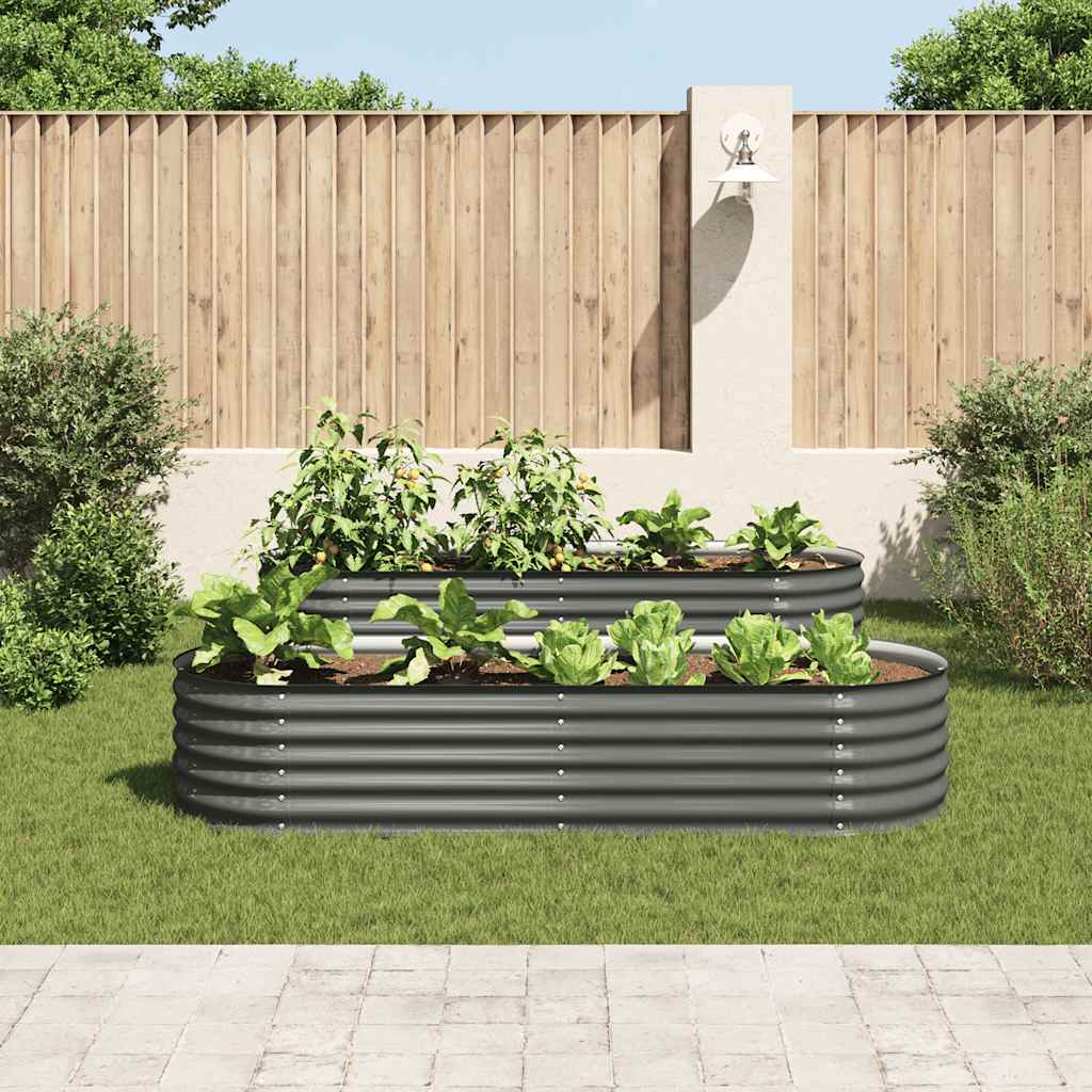 Vidaxl plantenbak verhoogd 240x80x44 cm gegalvaniseerd staal grijs