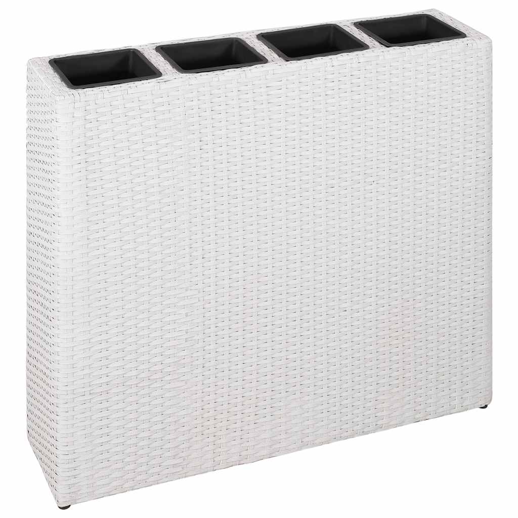Vidaxl plantenbak verhoogd met 4 potten poly rotan wit