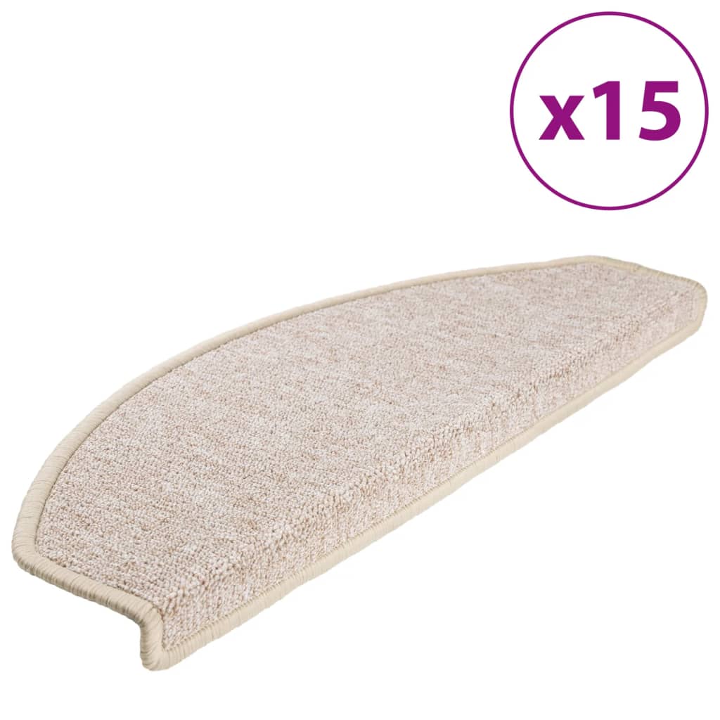 Vidaxl trapmatten 15 st 65x24x4 cm taupe halfrond groot