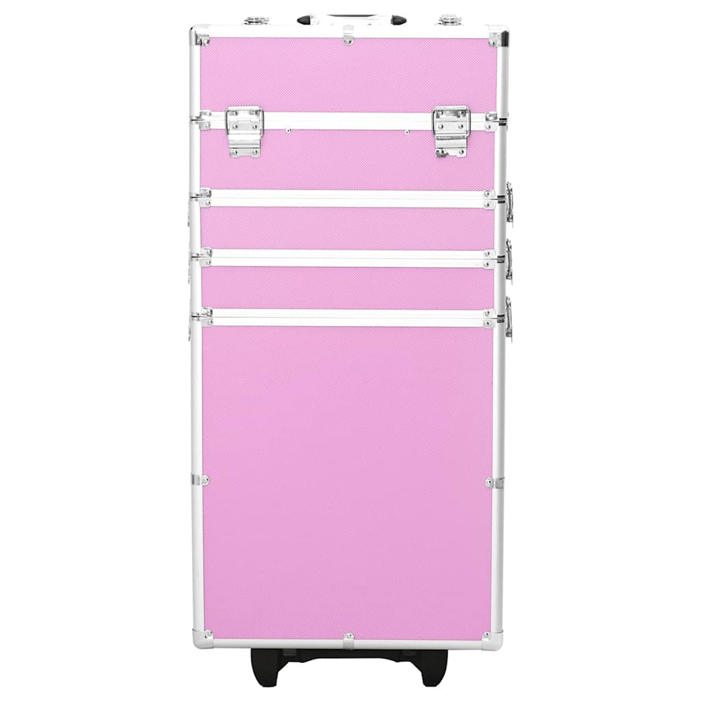 Vidaxl make-up trolley aluminium roze