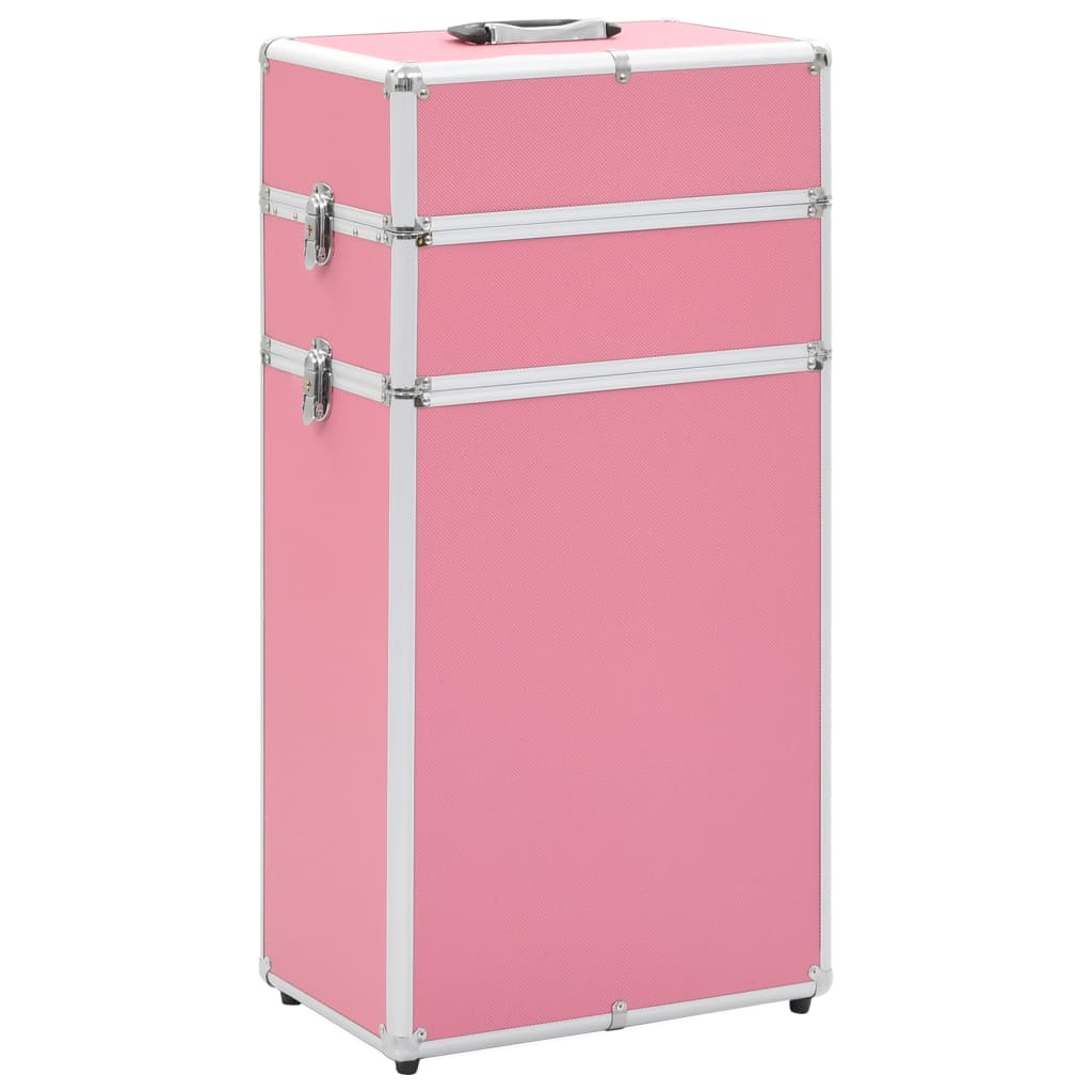 VidaXL Make-up trolley aluminium roze