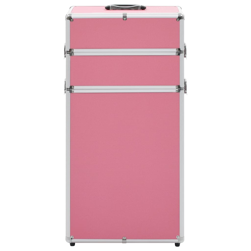 VidaXL Make-up trolley aluminium roze