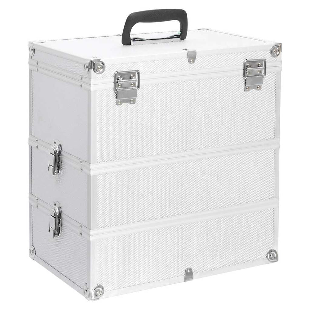 Vidaxl make-up koffer 37x24x40 cm aluminium zilverkleurig