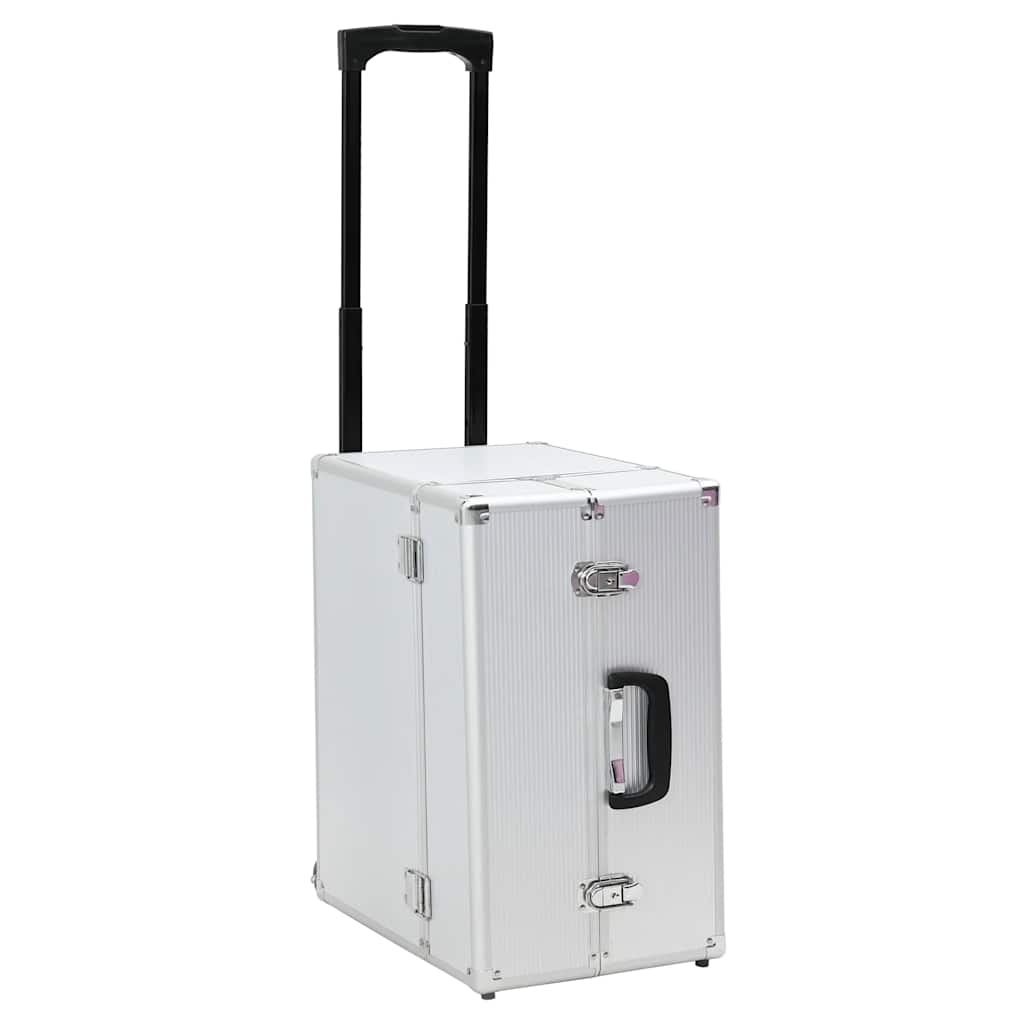 Vidaxl pilotenrolley 47x39x27 cm aluminium zilverkleurig