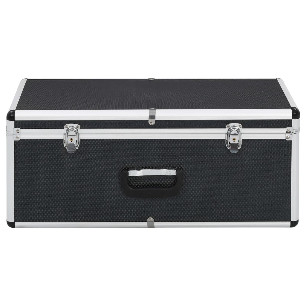 Vidaxl opbergkoffers 2 st aluminium zwart