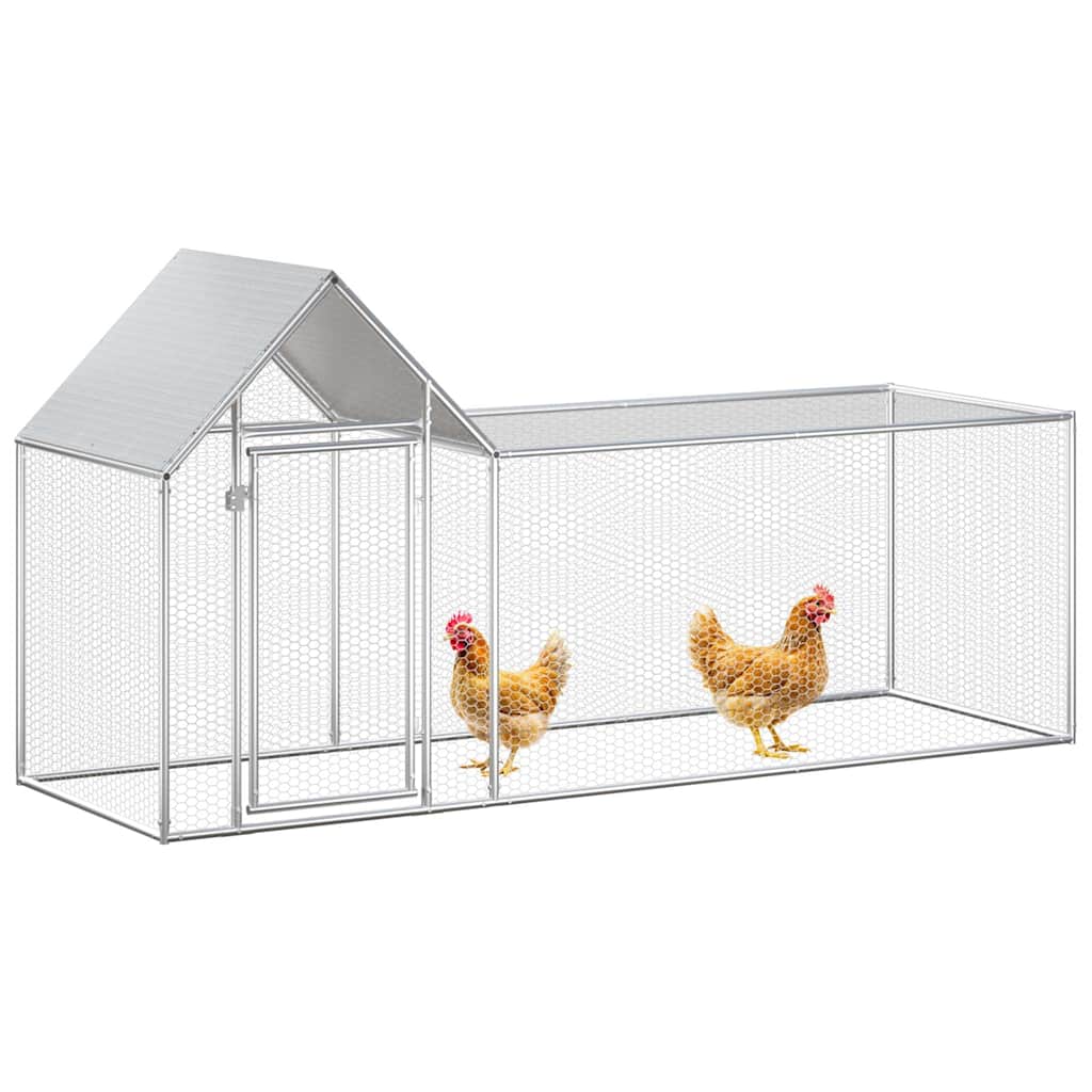Vidaxl kippenren 3x1x1,5m gegalvaniseerd staal