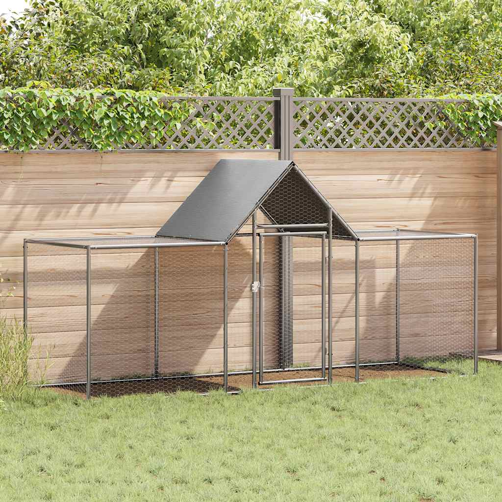 Vidaxl kippenren 3x1x1,5m gegalvaniseerd staal